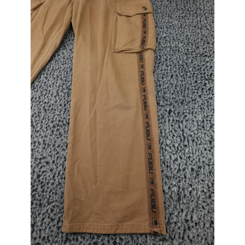 Fubu Cargo Pants Mens Large Tan Logo Tape Streetwear Collaboration View 3